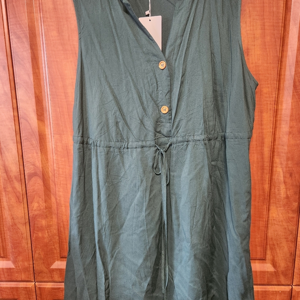 Bloomchic green mini dress with pockets - 14/16 - 1X